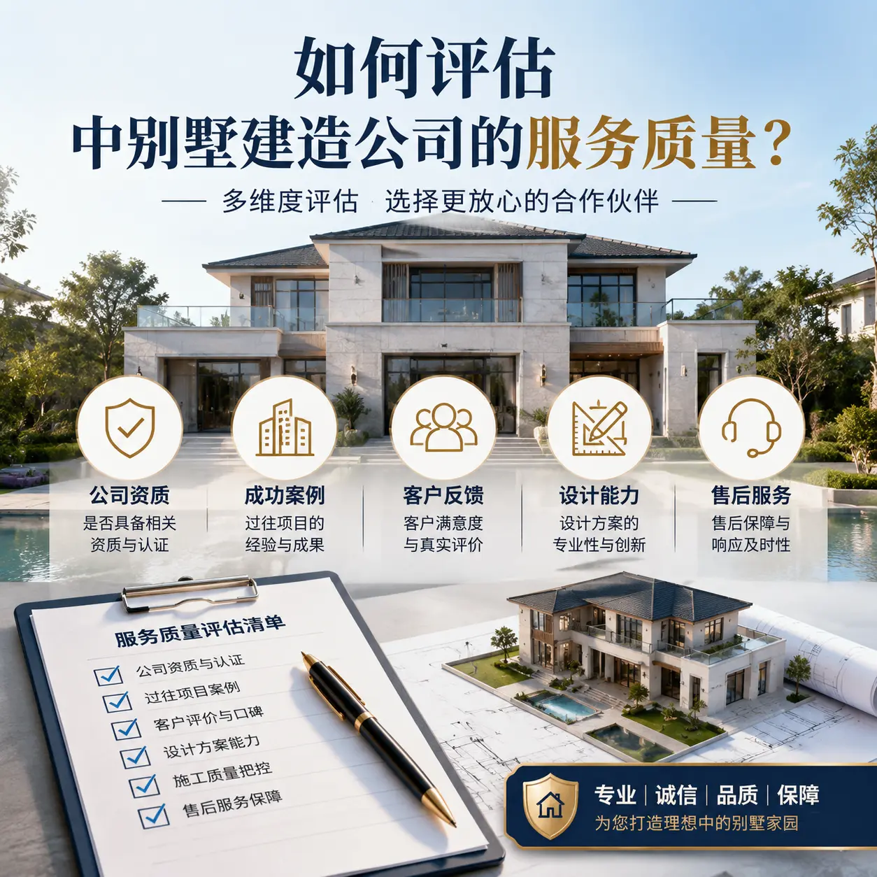 如何评估 玉屏 中别墅建造公司的服务质量?