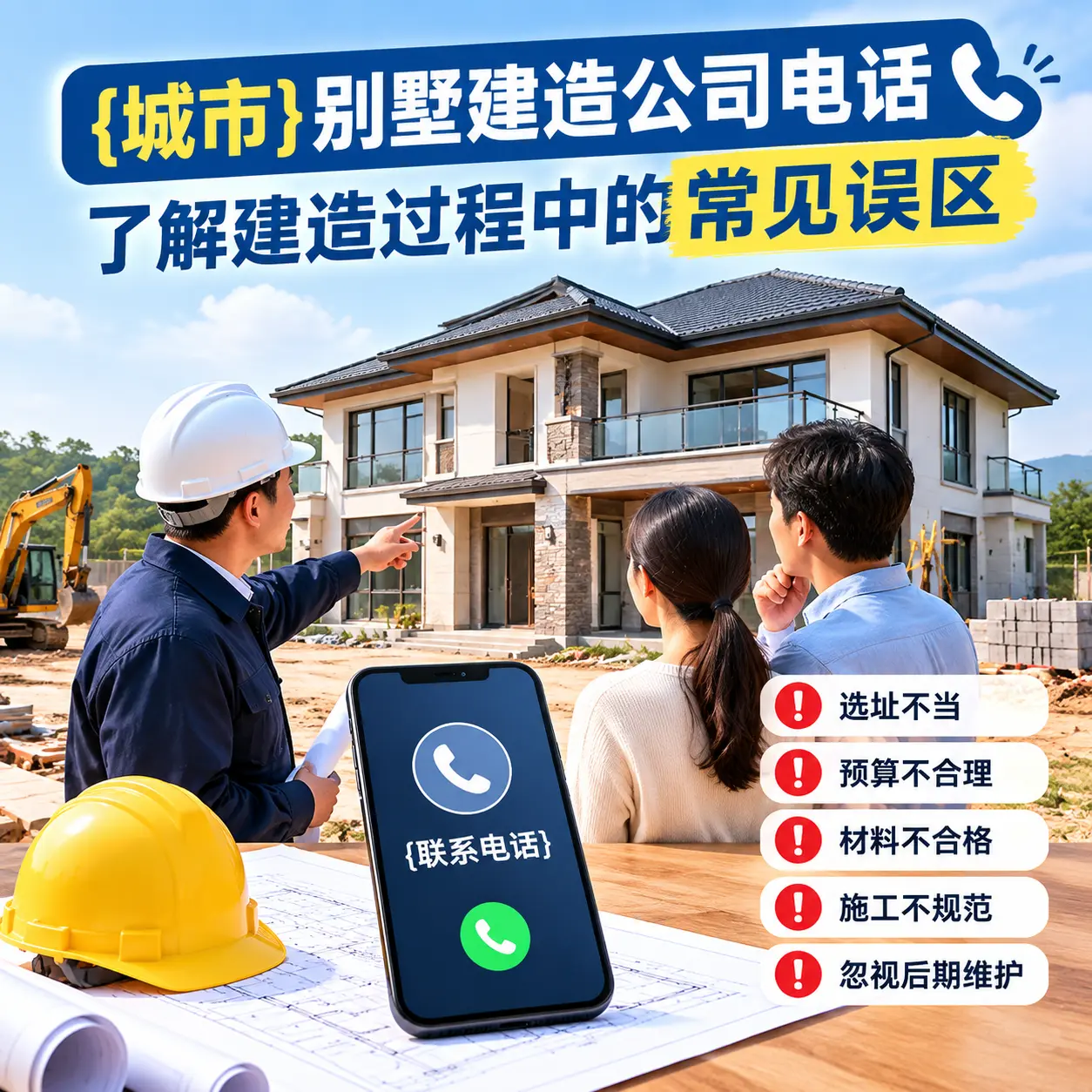 玉屏别墅建造公司电话,了解建造过程中的常见误区